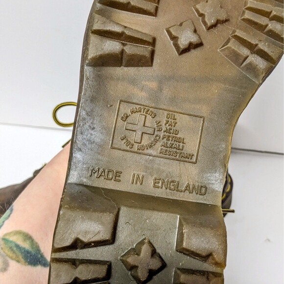 Vintage Dr Martens Boots 939 Ben US Men 9 EU 39 Brown Leather England 90s Y2K - Picture 8 of 10
